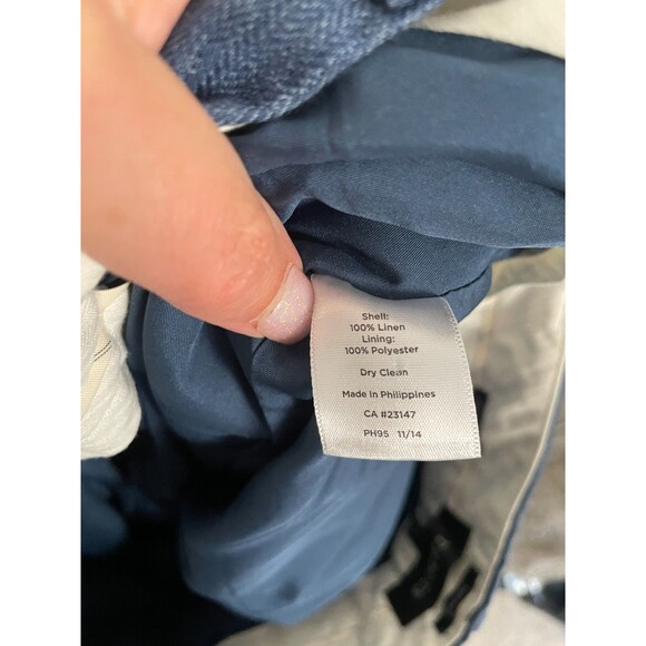 Talbots Womens Heritage Italian Linen Pants Size 6 Blue Straight Leg Mid Rise - Picture 8 of 8